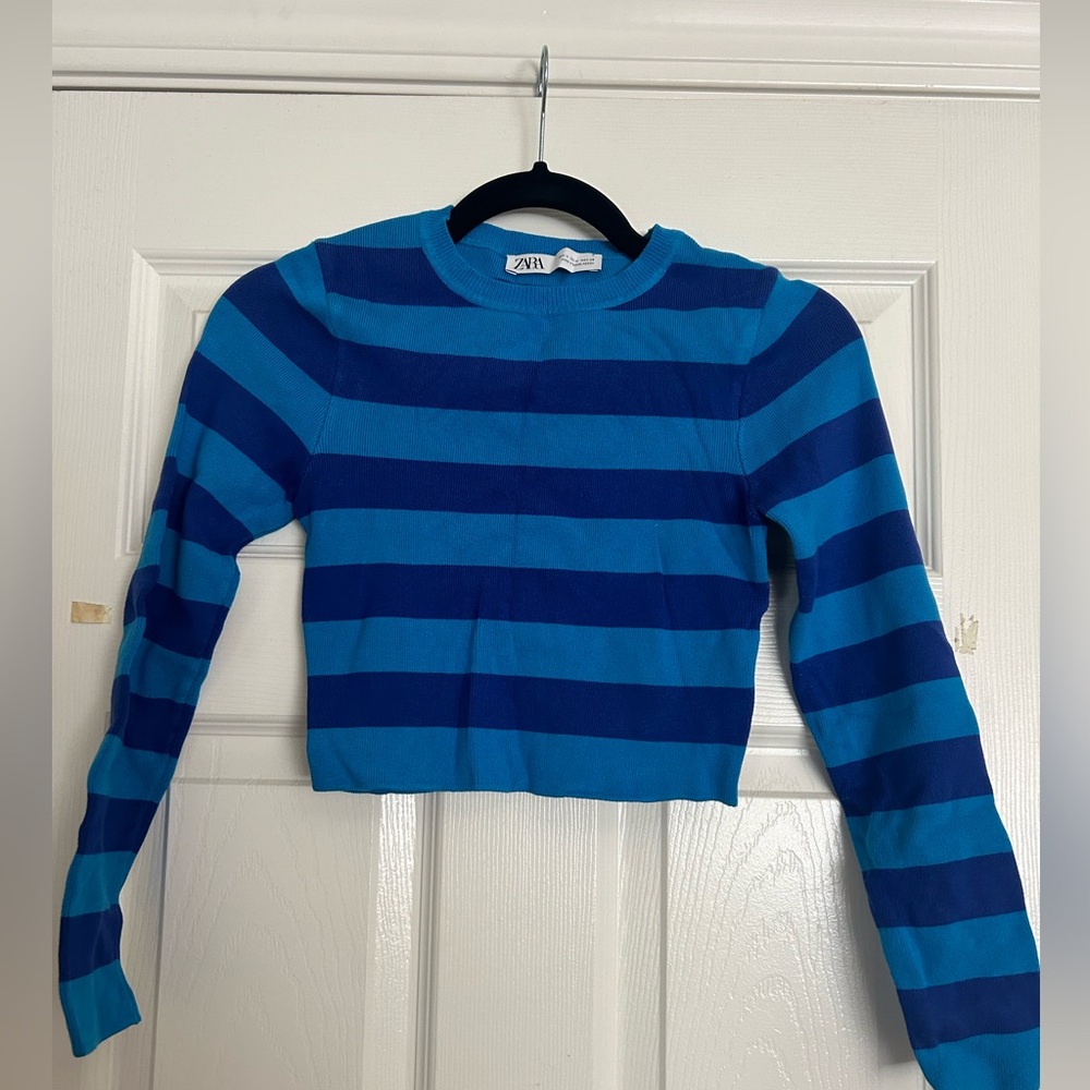 ZARA stripped long sleeve- size medium in blue